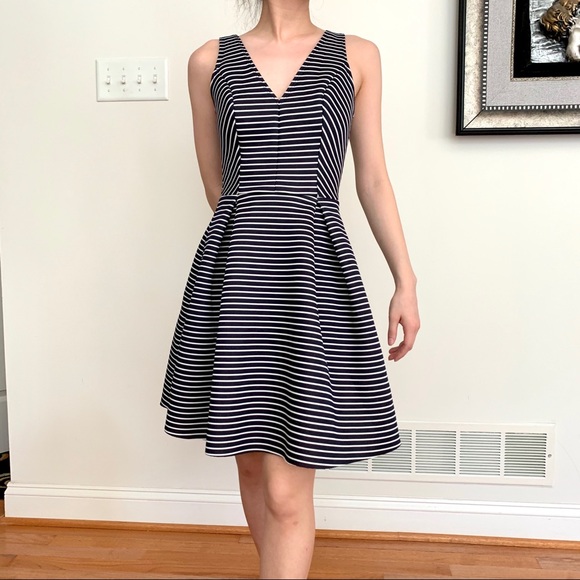 NWT AQUA Scuba Neoprene Striped Dress - Picture 12 of 16